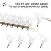 XIUSUZAKI D Curl Sharp Narrow Stem Premade Fans Eyelash Extension 0.07mm 4D-10D Thin Pointy Base Russian Fans Ready Volume